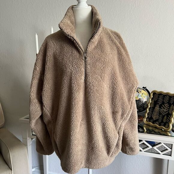 Express oversized fuzzy quartz zip sweater - Picture 1 of 5
